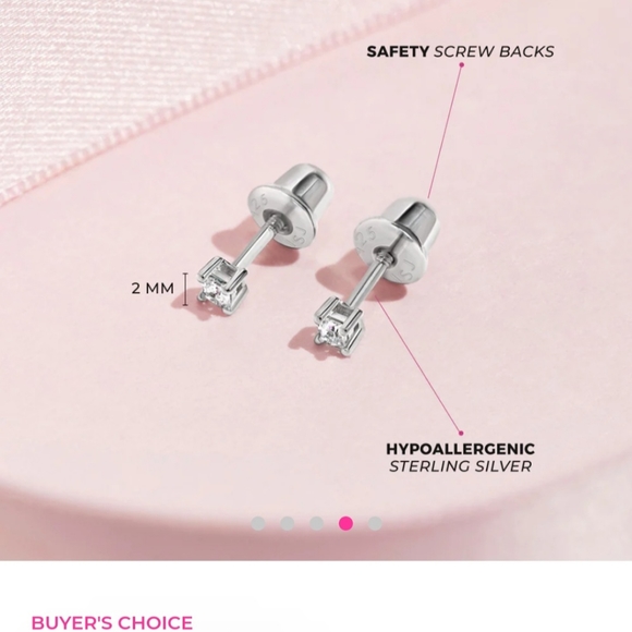 Toddler silver sterling earrings - Picture 2 of 7